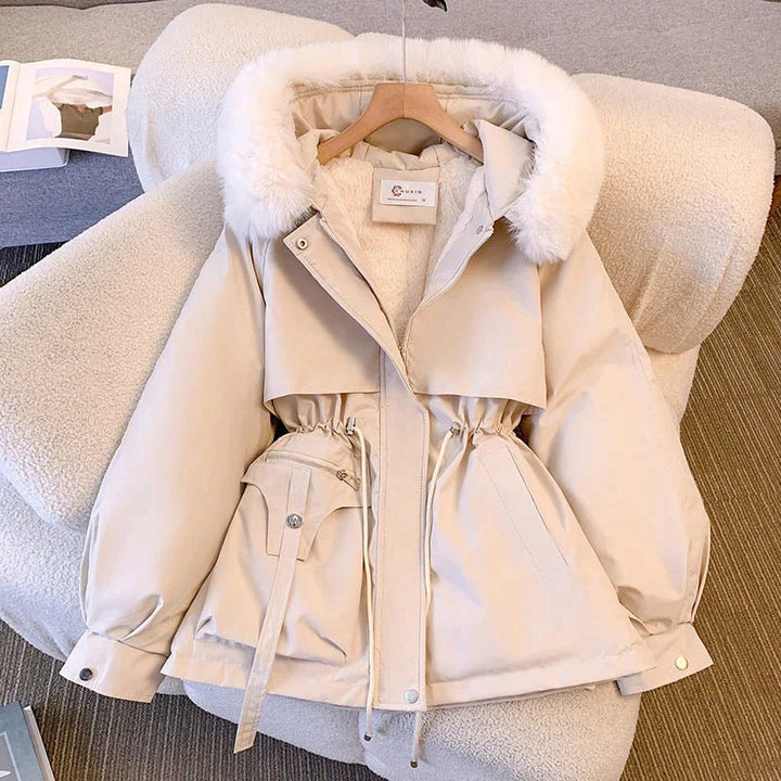 Camille | Women's Belted Faux Fur Coat with Hood