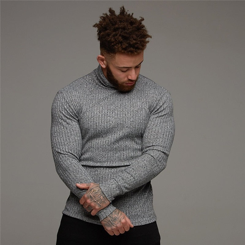 Lucas | Men's Ribbed Turtleneck Jumper Slim Fit