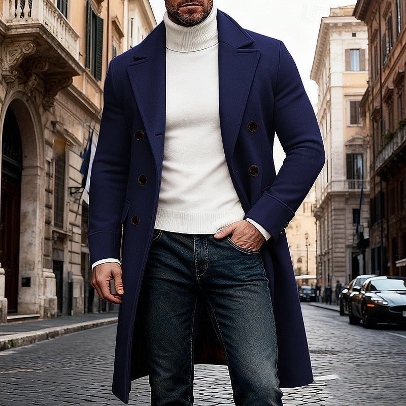 Roman | Men's Double Breasted Long Coat