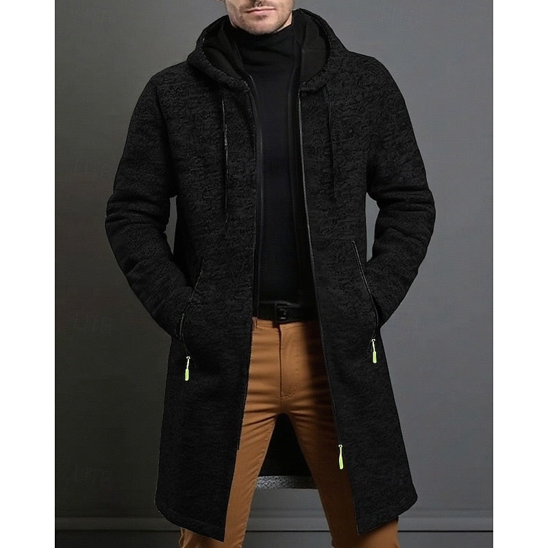 Tucker | Men's Hooded Zip Up Long Coat