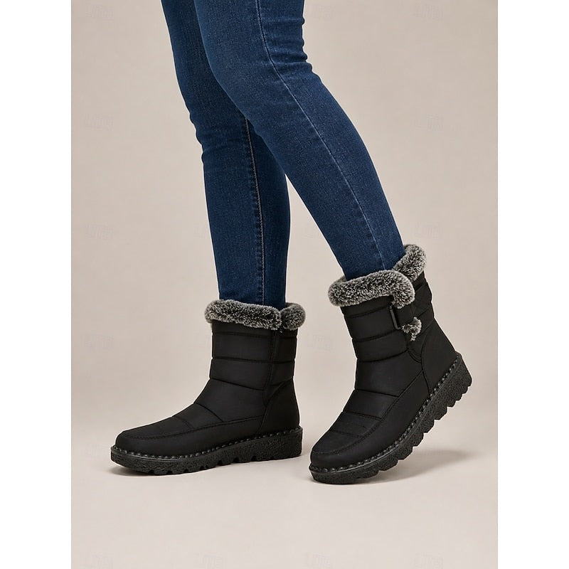 Aria | Faux Fur Trim Winter Snow Boots