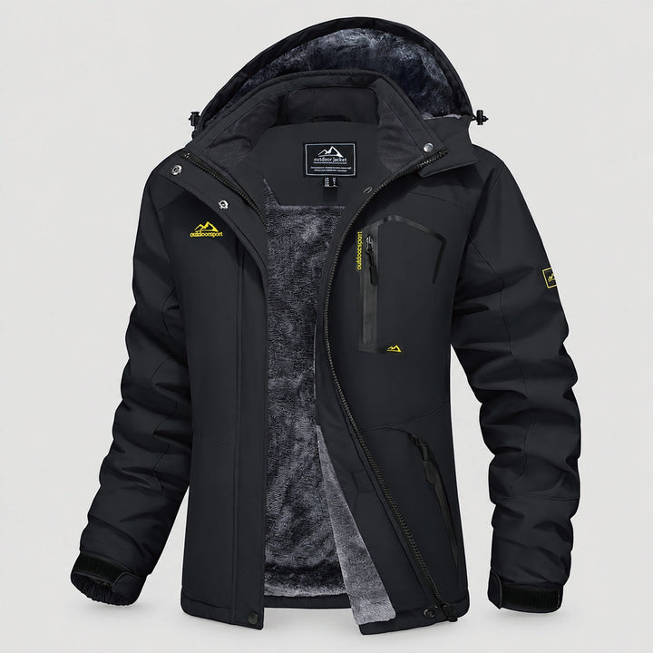Black MAGCOMSEN Women's Water-Resistant Fleece Ski Jacket with 4 Pockets in #Color_Black