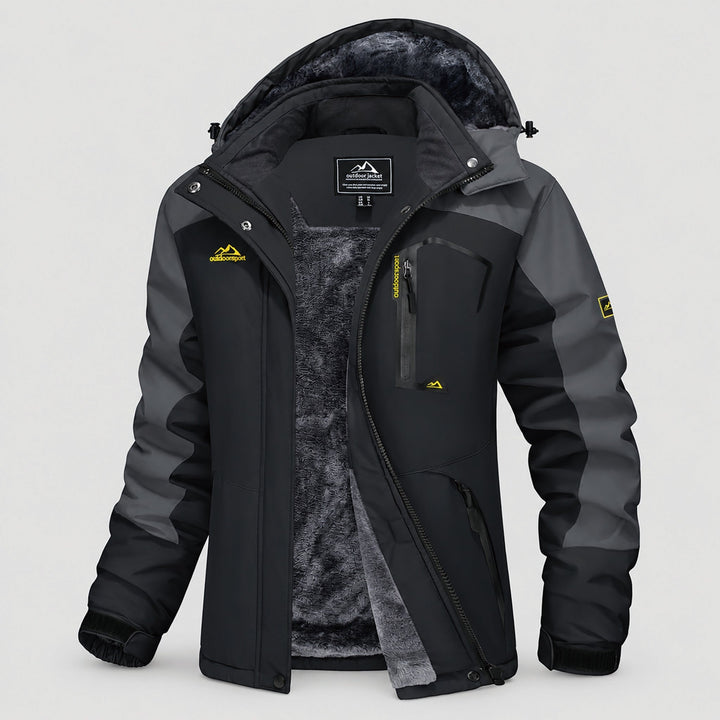 Black Grey MAGCOMSEN Women's Water-Resistant Fleece Ski Jacket with 4 Pockets in #Color_Black Grey