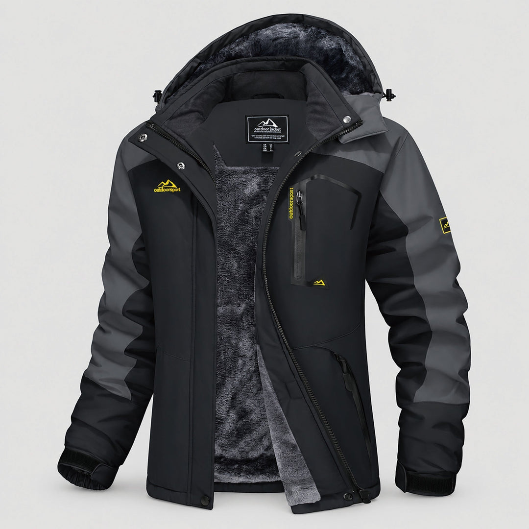 Black Grey MAGCOMSEN Women's Water-Resistant Fleece Ski Jacket with 4 Pockets in #Color_Black Grey
