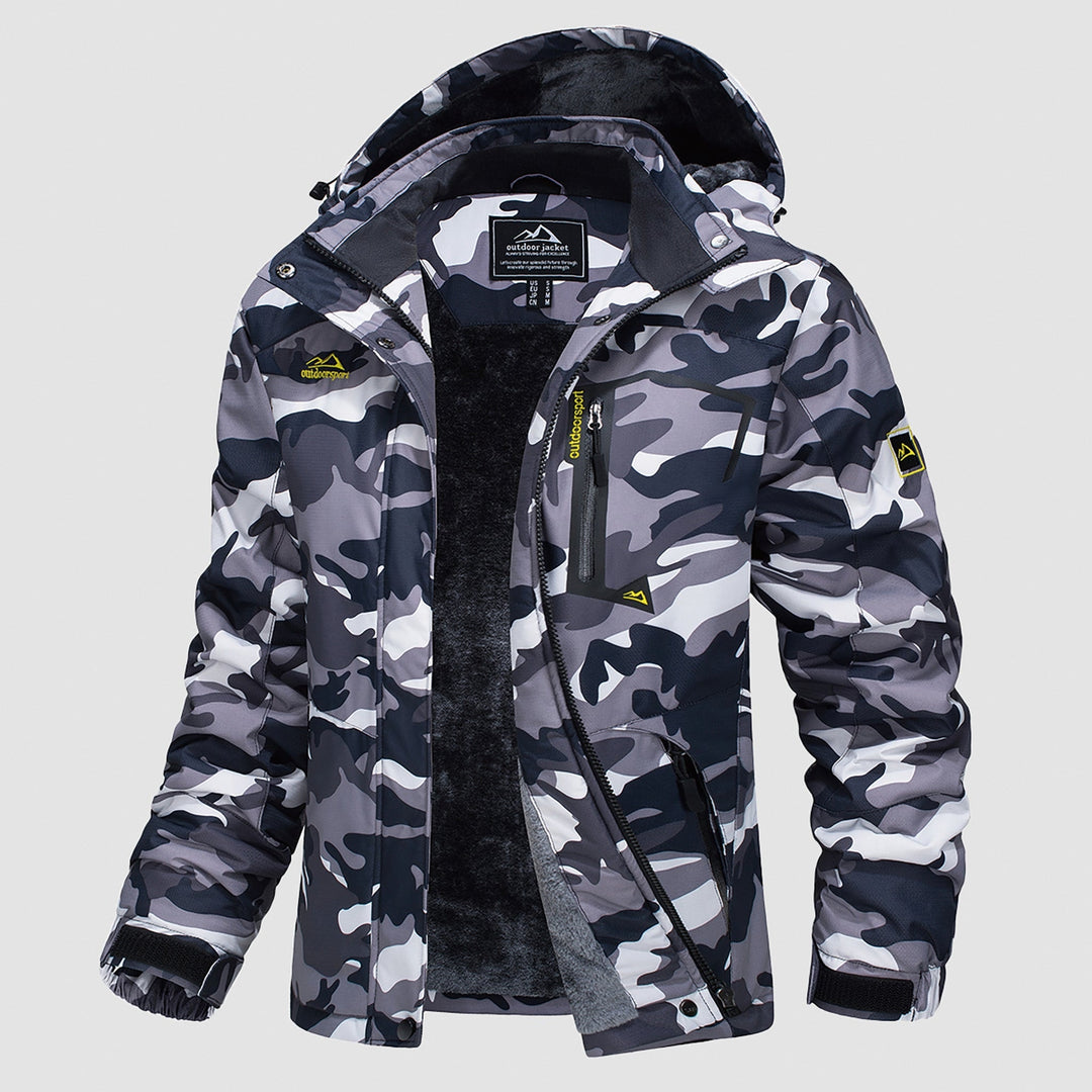 Grey Camo MAGCOMSEN Women's Water-Resistant Fleece Ski Jacket with 4 Pockets in #Color_Grey Camo
