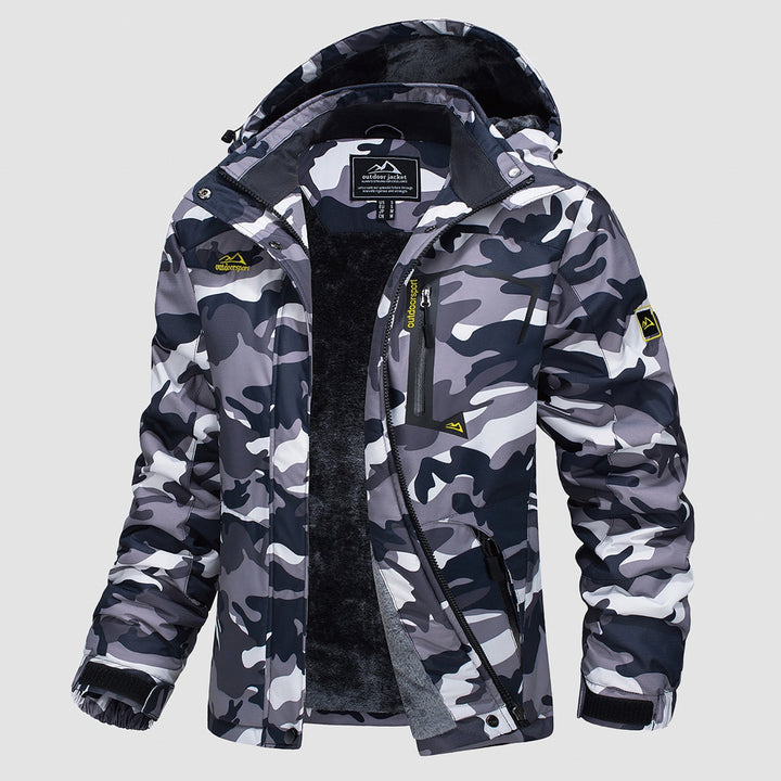Grey Camo MAGCOMSEN Women's Water-Resistant Fleece Ski Jacket with 4 Pockets in #Color_Grey Camo