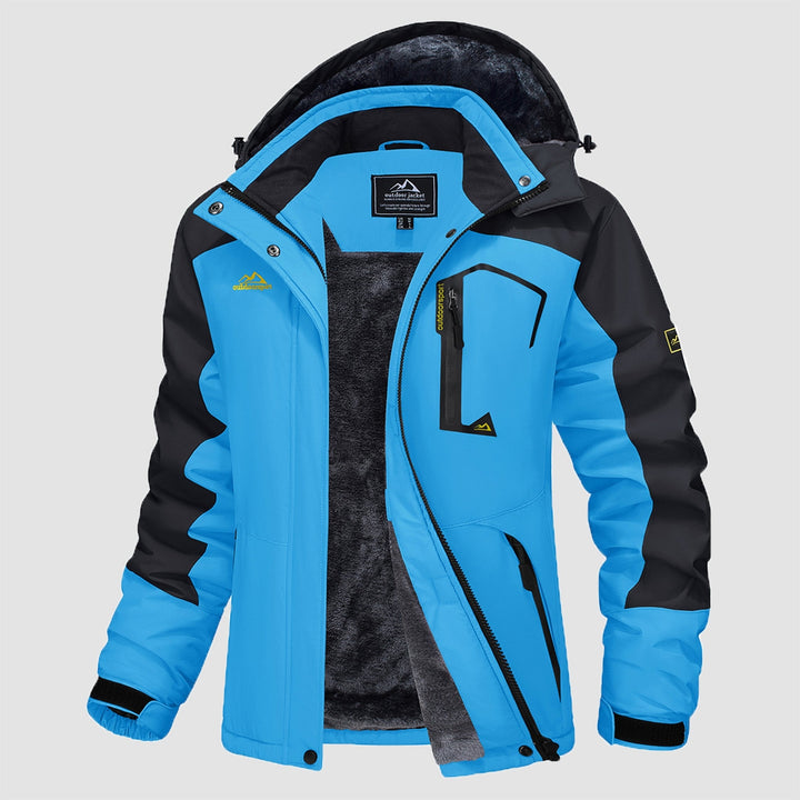 Blue MAGCOMSEN Women's Water-Resistant Fleece Ski Jacket with 4 Pockets in #Color_Blue