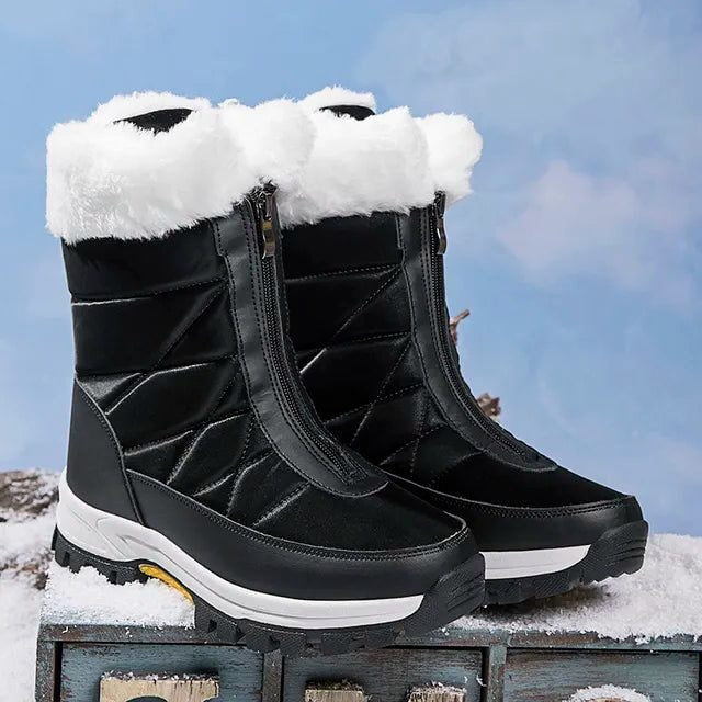 Faux Fur Cuff Snow Boots for Women