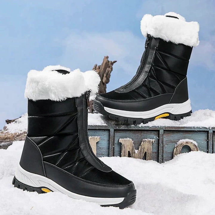 Faux Fur Cuff Snow Boots for Women - View 5