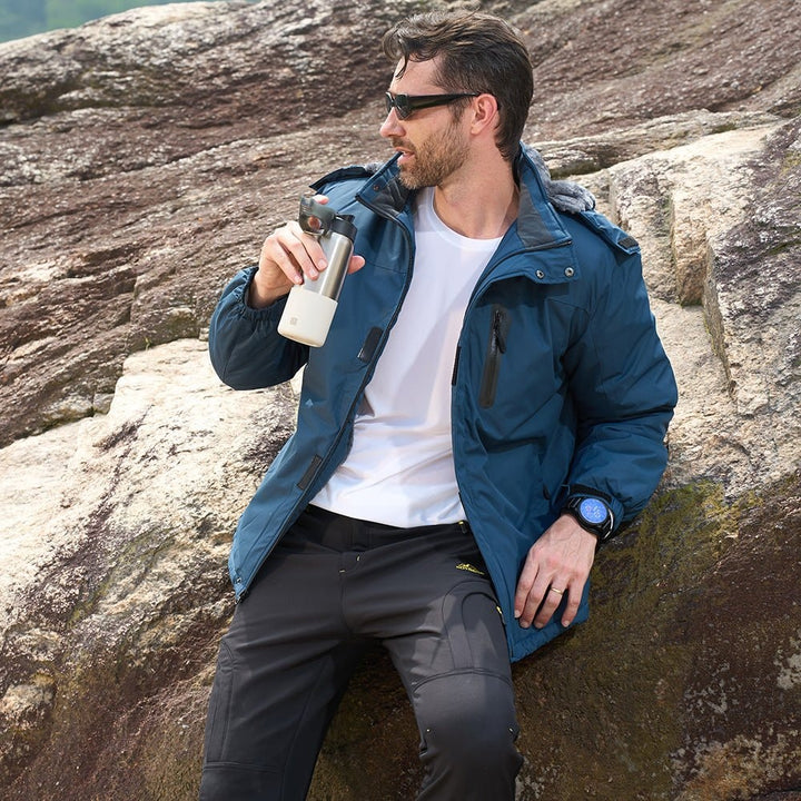 Sapphire Blue MAGCOMSEN Men's Winter Coat Water-Resistant Ski & Snow Jacket with Hood in #Color_Sapphire Blue