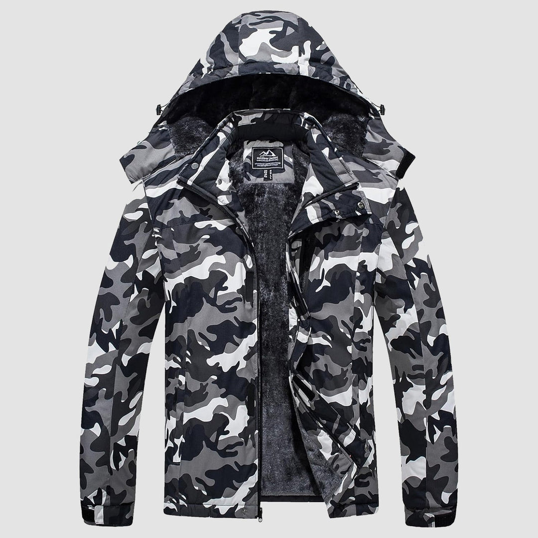 Black Camouflage MAGCOMSEN Men's Winter Coat Water-Resistant Ski & Snow Jacket with Hood in #Color_Black Camouflage