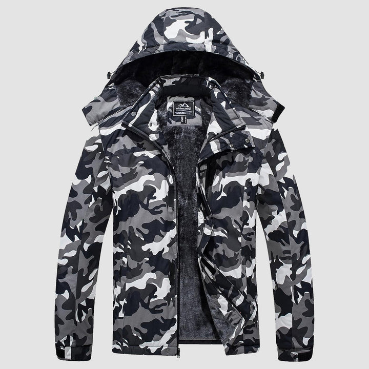 Black Camouflage MAGCOMSEN Men's Winter Coat Water-Resistant Ski & Snow Jacket with Hood in #Color_Black Camouflage