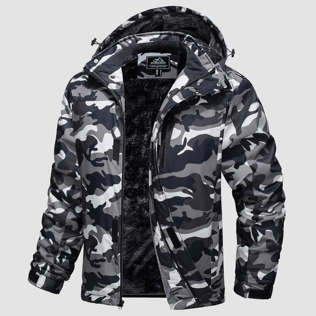 Black Camouflage MAGCOMSEN Men's Winter Coat Water-Resistant Ski & Snow Jacket with Hood in #Color_Black Camouflage