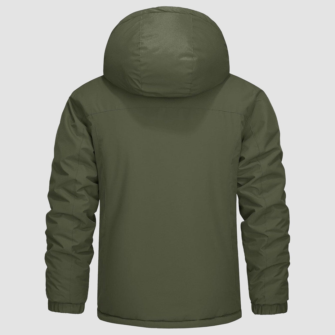 Army Green MAGCOMSEN Men's Winter Coat Water-Resistant Ski & Snow Jacket with Hood in #Color_Army Green