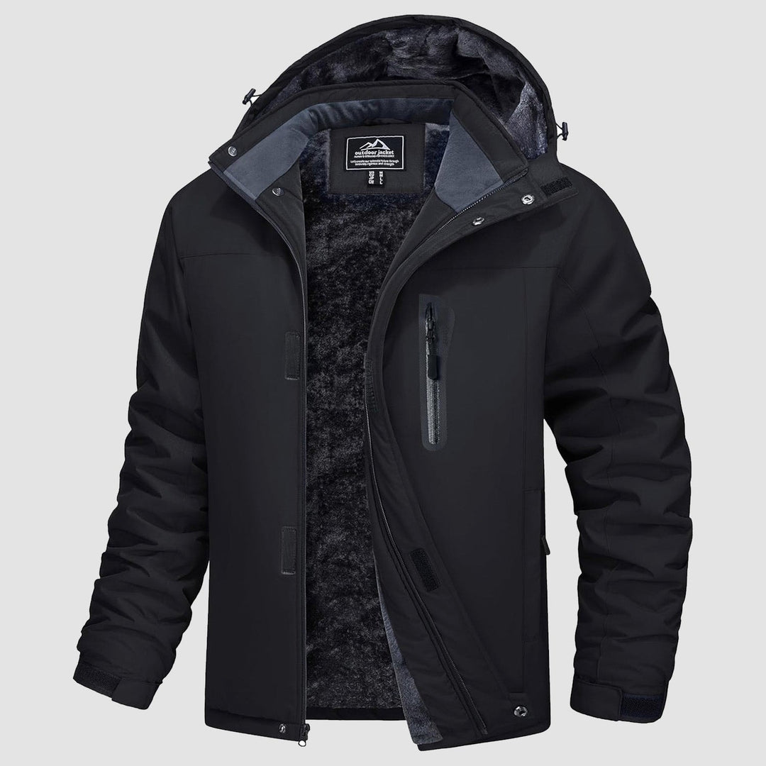 Black MAGCOMSEN Men's Winter Coat Water-Resistant Ski & Snow Jacket with Hood in #Color_Black