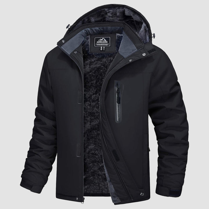 Black MAGCOMSEN Men's Winter Coat Water-Resistant Ski & Snow Jacket with Hood in #Color_Black