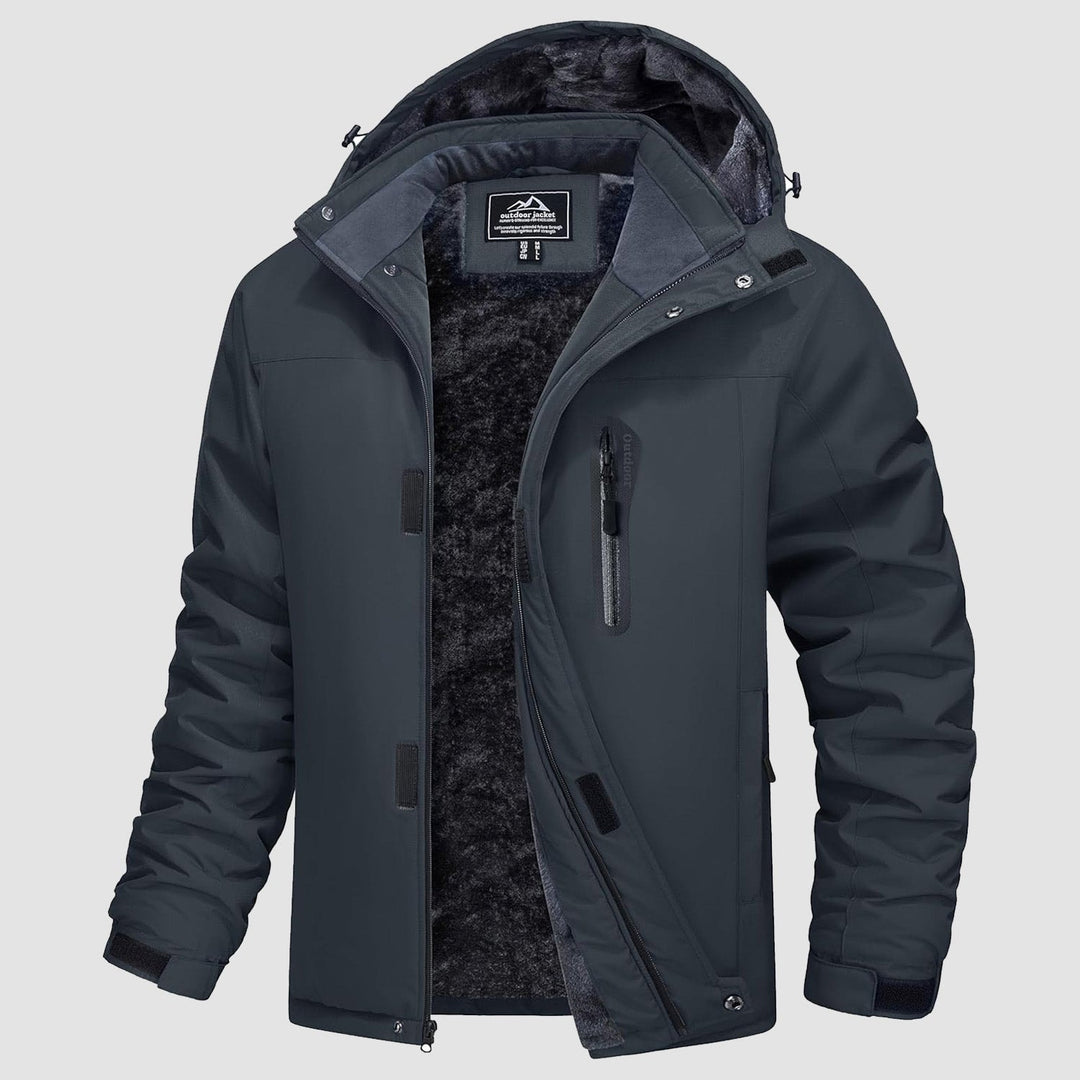 Grey MAGCOMSEN Men's Winter Coat Water-Resistant Ski & Snow Jacket with Hood in #Color_Grey