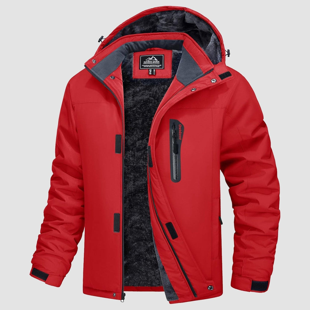 Red MAGCOMSEN Men's Winter Coat Water-Resistant Ski & Snow Jacket with Hood in #Color_Red