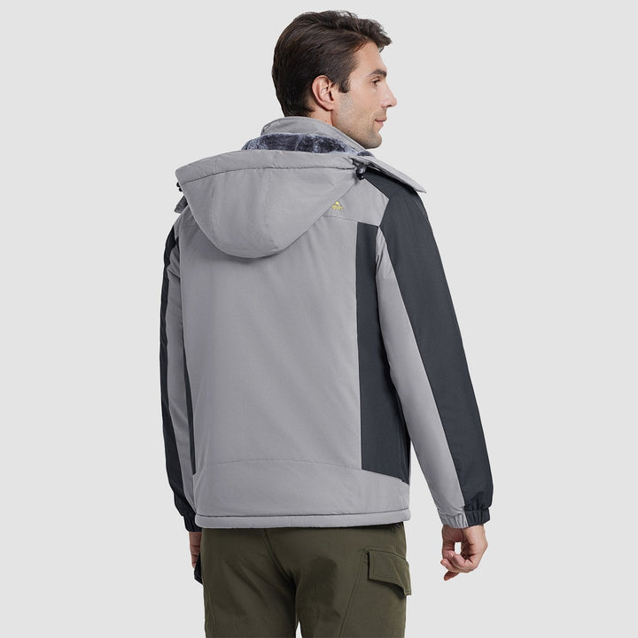 Light Grey MAGCOMSEN Men's Water-Resistant Ski Jacket - Warm Fleece Winter in #Color_Light Grey