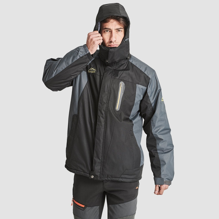 Black Grey MAGCOMSEN Men's Water-Resistant Ski Jacket - Warm Fleece Winter in #Color_Black Grey
