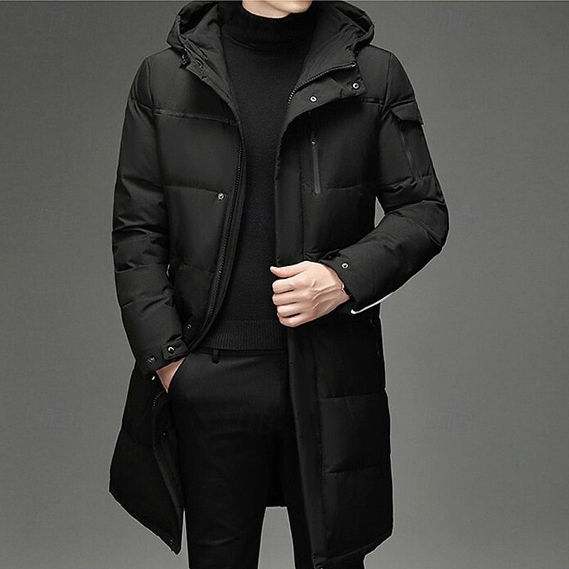Winston | Men's Hooded Quilted Long Coat