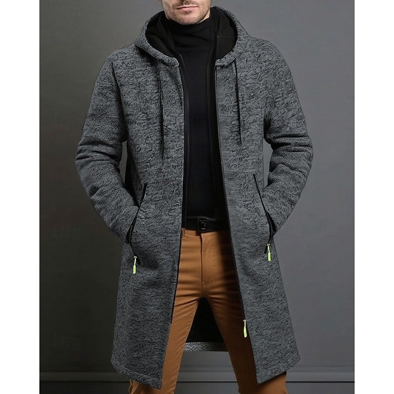 Tucker | Men's Hooded Zip Up Long Coat