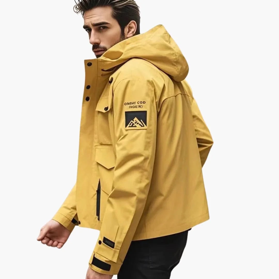 Men's High-Collar Hooded Ski Jacket