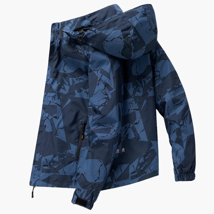 Men's Tonal-Pattern Hooded Ski Jacket