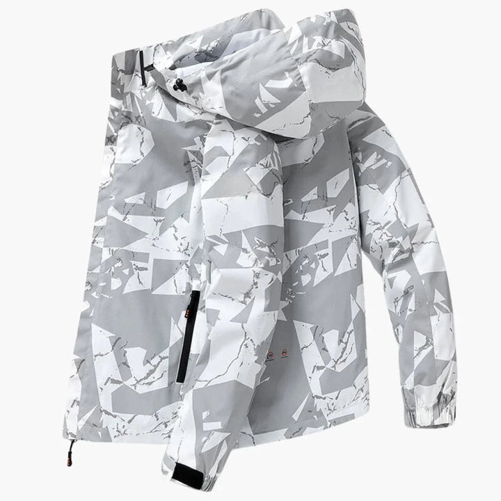 Men's Tonal-Pattern Hooded Ski Jacket