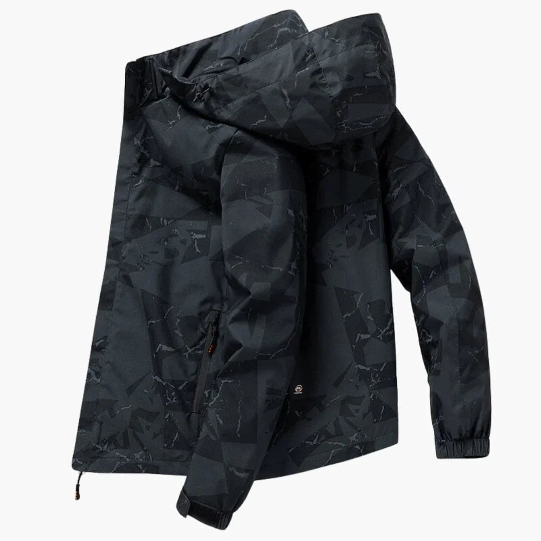 Men's Tonal-Pattern Hooded Ski Jacket