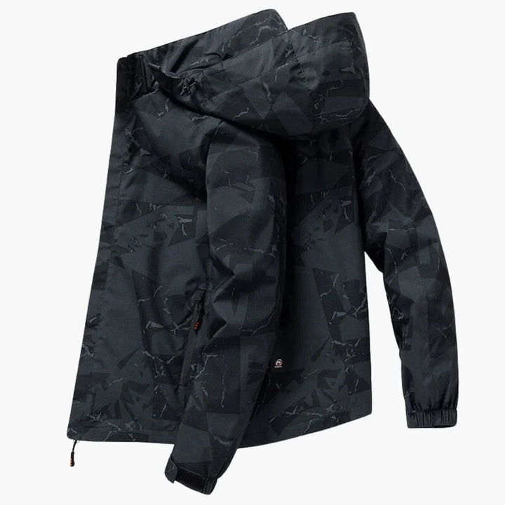 Men's Tonal-Pattern Hooded Ski Jacket