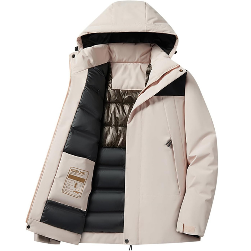 Women's Covered-Zip Hooded Ski Jacket