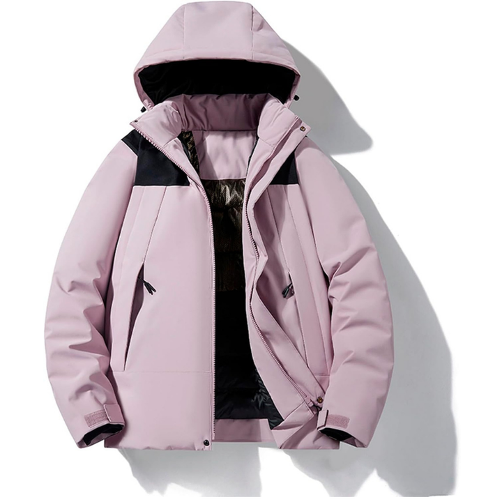Women's Covered-Zip Hooded Ski Jacket