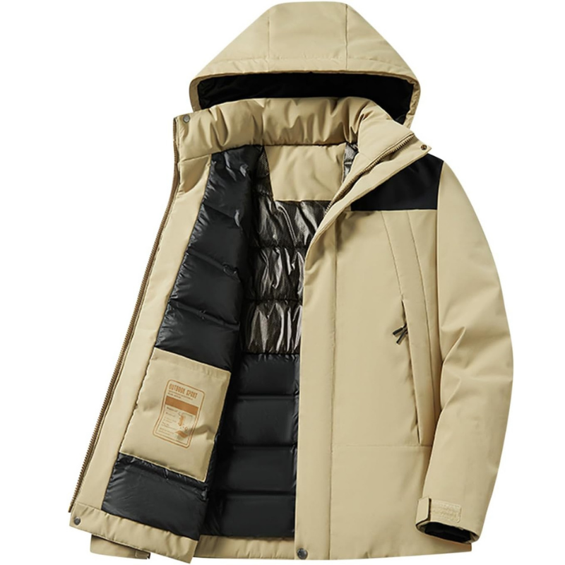 Women's Covered-Zip Hooded Ski Jacket
