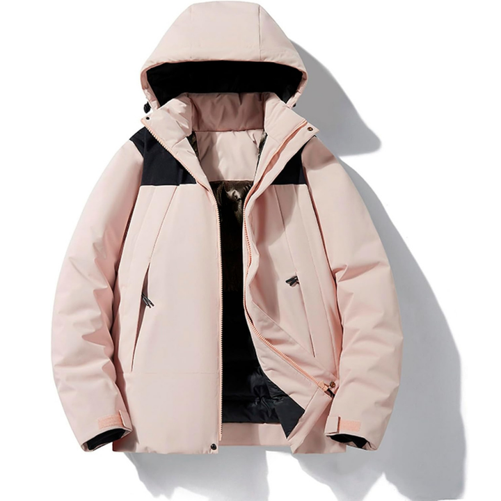 Women's Covered-Zip Hooded Ski Jacket