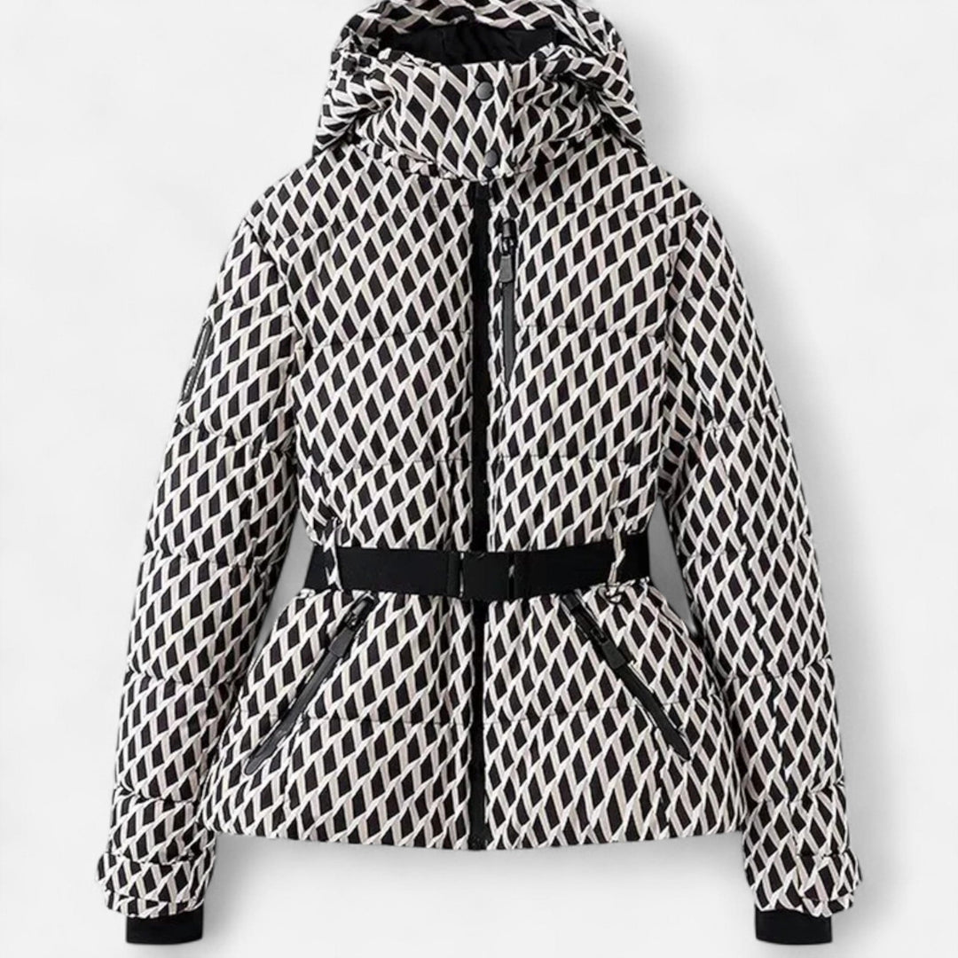 Women's Gloss-Quilt Hooded Ski Jacket