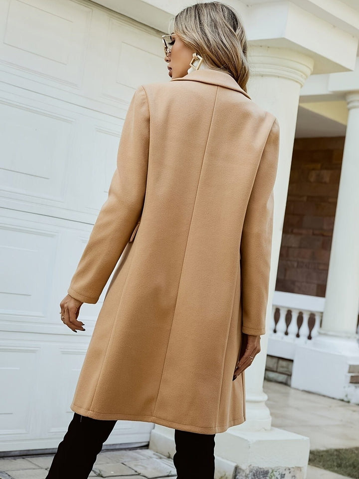 Double-Breasted Long Wool Coat for Women - View 3