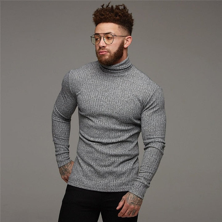 Lucas | Men's Ribbed Turtleneck Jumper Slim Fit