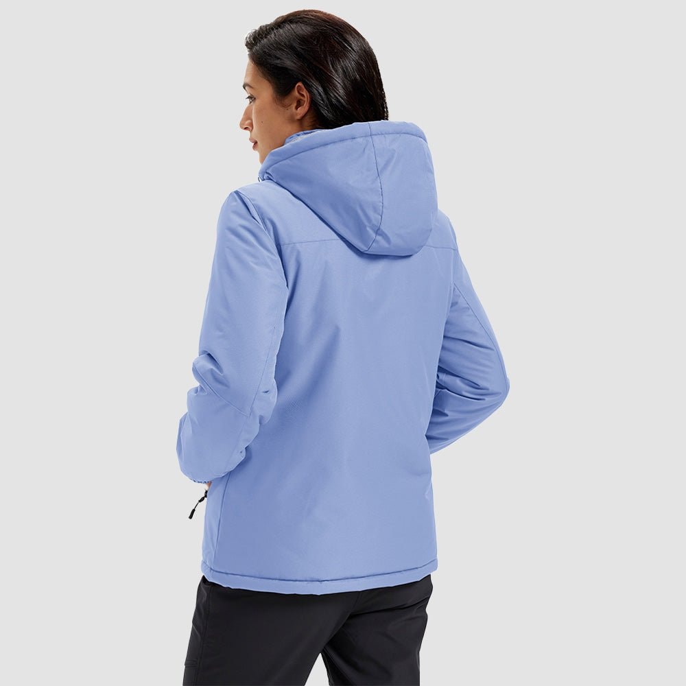Light Blue MAGCOMSEN Women's Waterproof Ski Jacket - Warm Fleece Lined Winter Snow Coat with Hood in #Color_Light Blue