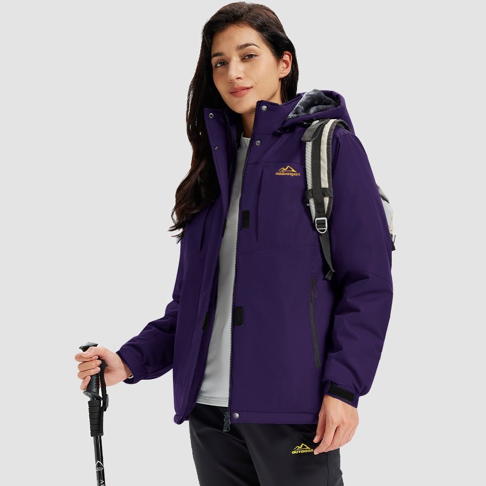 Deep Purple MAGCOMSEN Women's Waterproof Ski Jacket - Warm Fleece Lined Winter Snow Coat with Hood in #Color_Deep Purple