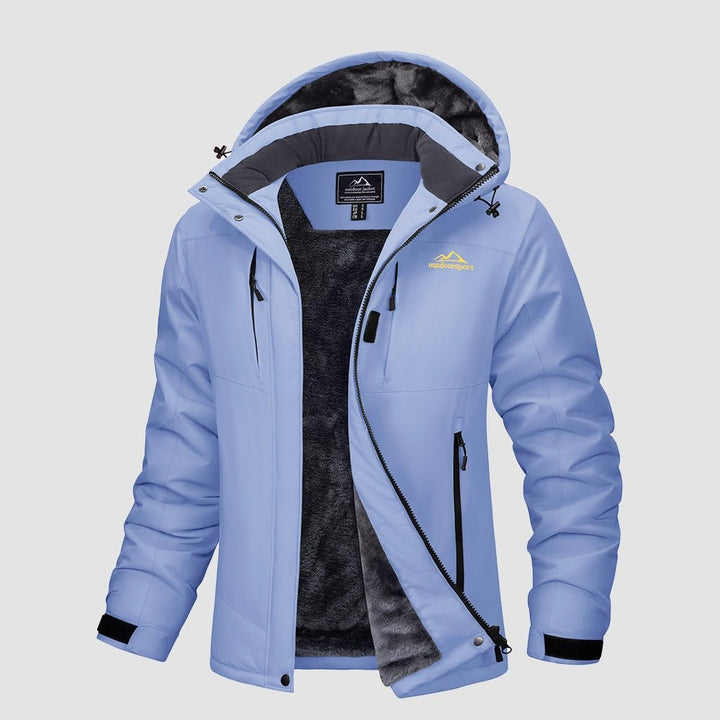 Light Blue MAGCOMSEN Women's Waterproof Ski Jacket - Warm Fleece Lined Winter Snow Coat with Hood in #Color_Light Blue