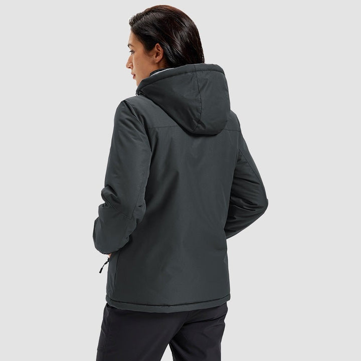 Carbon Grey MAGCOMSEN Women's Waterproof Ski Jacket - Warm Fleece Lined Winter Snow Coat with Hood in #Color_Carbon Grey