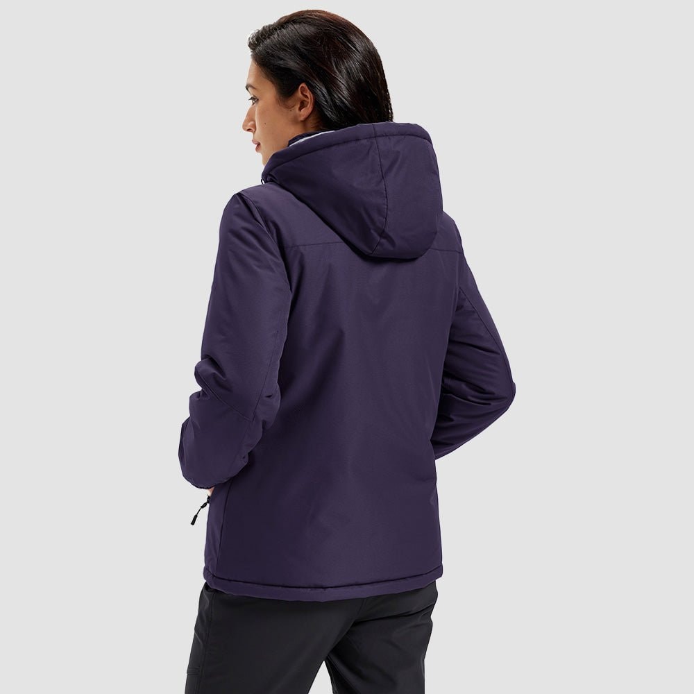 Deep Purple MAGCOMSEN Women's Waterproof Ski Jacket - Warm Fleece Lined Winter Snow Coat with Hood in #Color_Deep Purple