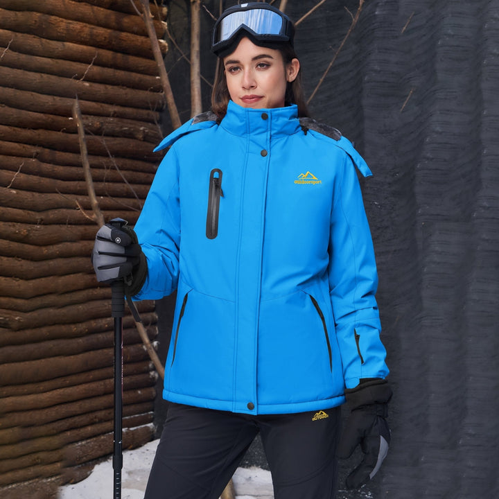 Blue MAGCOMSEN Women's Windproof & Waterproof Snow Ski Winter Jacket in #Color_Blue