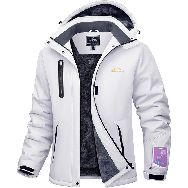White MAGCOMSEN Women's Windproof & Waterproof Snow Ski Winter Jacket in #Color_White