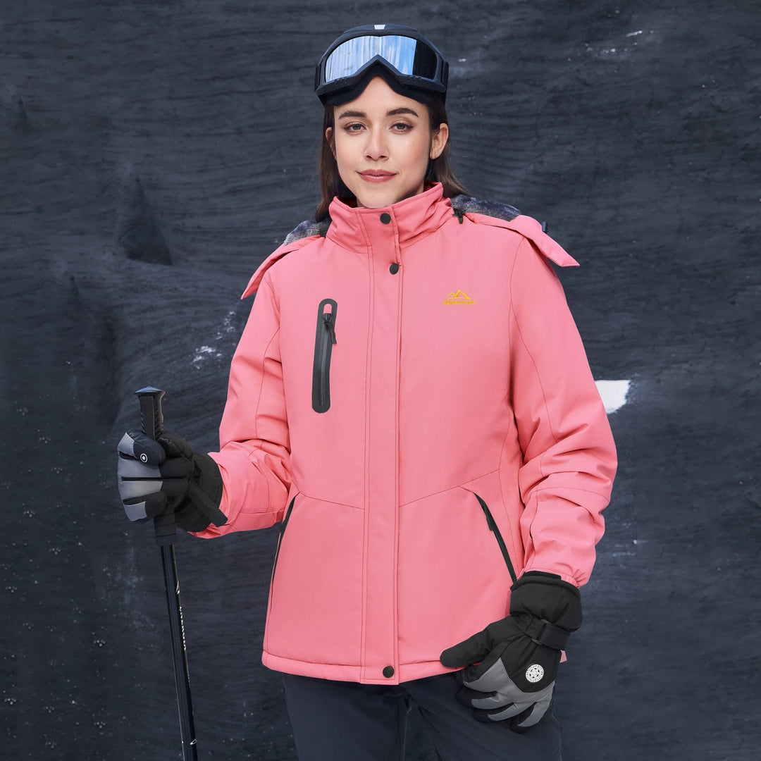 Pink MAGCOMSEN Women's Windproof & Waterproof Snow Ski Winter Jacket in #Color_Pink