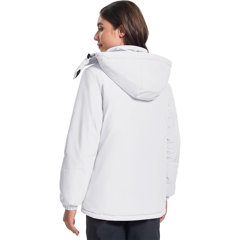 White MAGCOMSEN Women's Windproof & Waterproof Snow Ski Winter Jacket in #Color_White