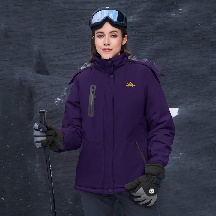 Dark Purple MAGCOMSEN Women's Windproof & Waterproof Snow Ski Winter Jacket in #Color_Dark Purple