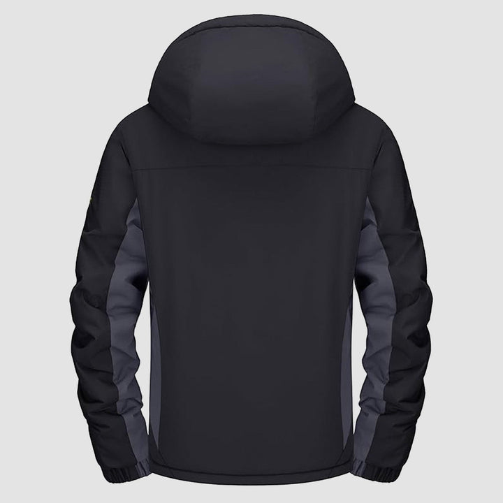 Black Grey MAGCOMSEN Women's Waterproof Fleece-Lined Ski Jacket with Hood in #Color_Black Grey