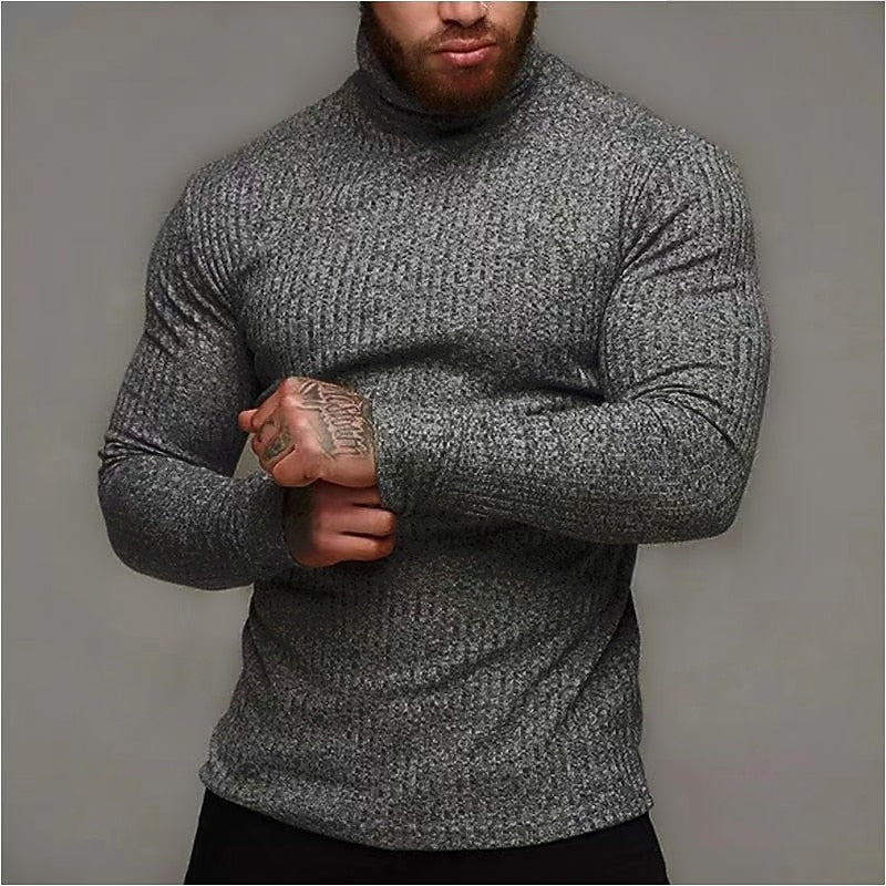 Lucas | Men's Ribbed Turtleneck Jumper Slim Fit